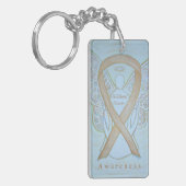 Porte-clés Porte - clé du ruban Sensibilisation à l'angle con (Devant gauche)