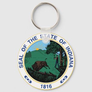 Porte-clés Porte - clé du sceau de l'État de l'Indiana