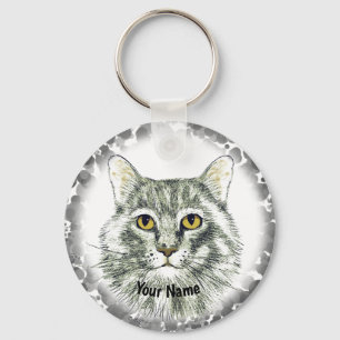 Porte-clés Porte - clé du visage de chat