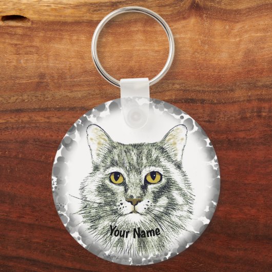 Porte-clés Porte - clé du visage de chat (Recto)