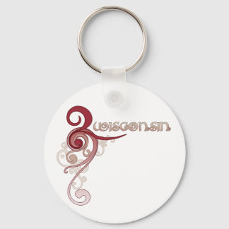 Porte-clés Porte - clé du Wisconsin rose Curly