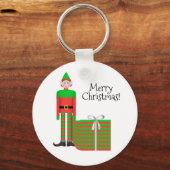Porte-clés Porte - clé Elf de Noël - Forfait Cadeau rayé (Recto)