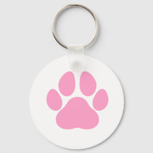 Porte-clés Porte - clé Empreinte de patte de chien rose