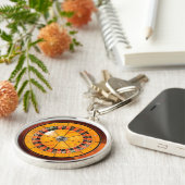 Porte-clés Porte - clé en bois classique de roue de roulette (Côté)