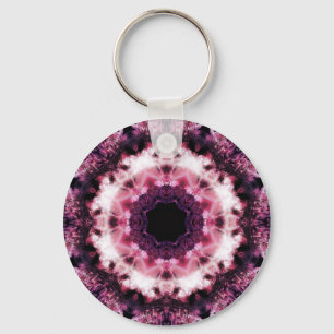 Porte-clés Porte - clé en cristal rose et pourpre de mandala