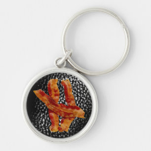 Porte-clés Porte - clé en cuir noir Bacon/Faux