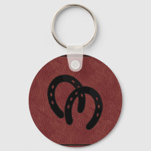 Porte-clés PORTE - CLÉ EN CUIR rouge de chaussure de cheval