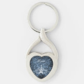 Porte-clés Porte - clé en métal bleu Eiffel (Devant)