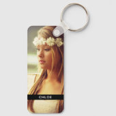 Porte-clés Porte - clé en métal double face 2 photo et nom (Verso)