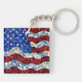Porte-clés Porte - clé en verre à drapeau américain (Dos)