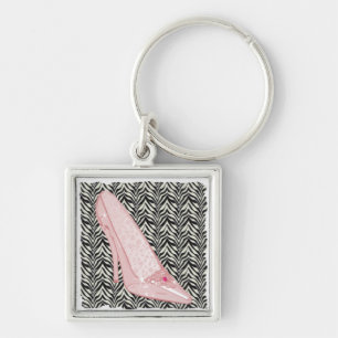 Porte-clés Porte - clé en verre de zèbre de pantoufle