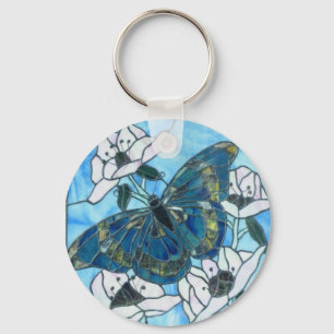 Porte-clés Porte - clé en verre souillé de papillon