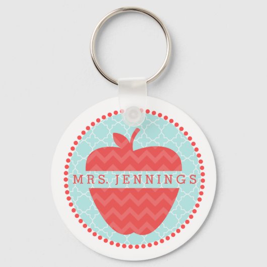 Porte-clés Porte - clé enseignant Chevron Apple Quatrefoil (Recto)