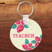 Porte-clés Porte - clé enseignant - Rose Vintage (Recto)