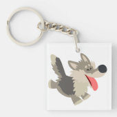 Porte-clés Porte - clé espiègle mignon d'acrylique de loup de (Devant)