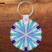 Porte-clés porte - clé étoile bleu à six bras (Recto)