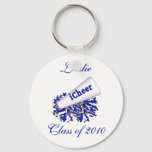 Porte-clés Porte - clé fait sur commande bleu de pom-pom gir