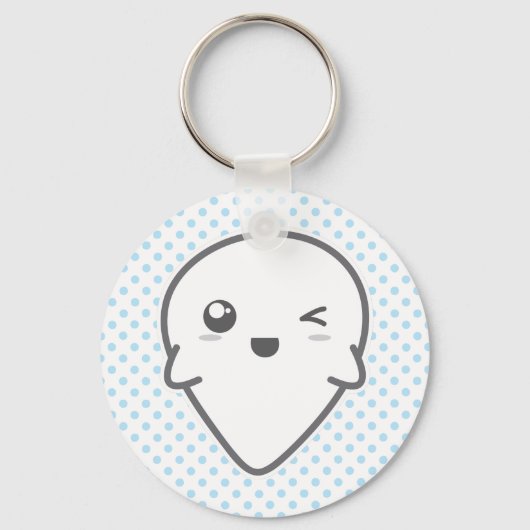 Porte-clés Porte - clé fantôme Kawaii Winking (Recto)