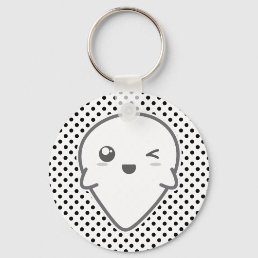Porte-clés Porte - clé fantôme Kawaii Winking (Recto)