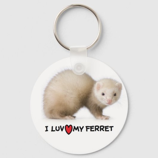 Porte-clés Porte - clé Ferret "J'aime mon furet" (Recto)