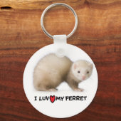 Porte-clés Porte - clé Ferret "J'aime mon furet" (Recto)