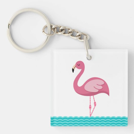 Porte-clés Porte - clé Flamant rose (Devant)