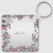Porte-clés Porte - clé floral blanc argenté rose (Dos)