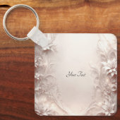 Porte-clés Porte - clé floral blanc ivoire (Recto)