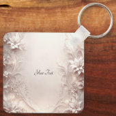 Porte-clés Porte - clé floral blanc ivoire (Verso)