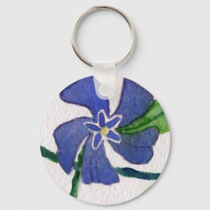 Porte-clés porte - clé floral "Blue Vinca"