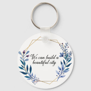 Porte-clés Porte - clé floral de belle de ville citation de