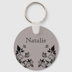 Porte-clés Porte - clé floral de papillon d'ébène