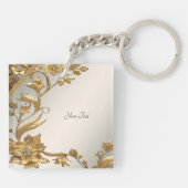 Porte-clés Porte - clé Floral Feuille Golden Wavy (Dos)