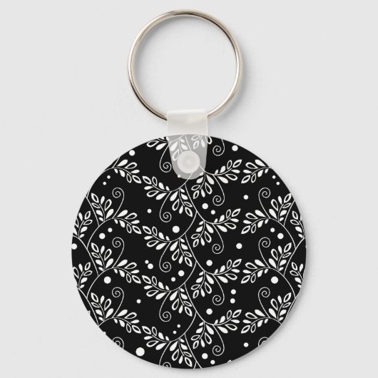 Porte-clés Porte - clé floral noir rétro (Recto)