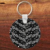 Porte-clés Porte - clé floral noir rétro (Recto)