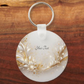 Porte-clés Porte - clé Floral Or Blanc (Verso)