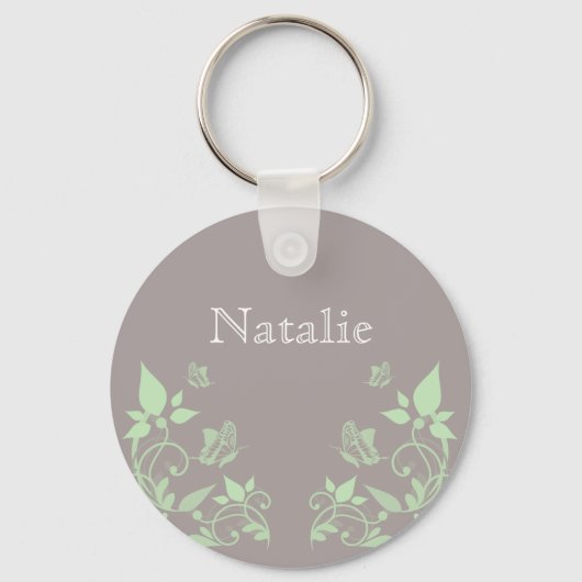 Porte-clés Porte - clé floral papillon vert (Recto)