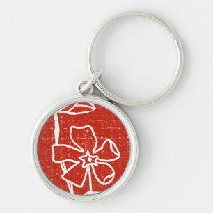 Porte-clés porte - clé floral "Red Vinca"