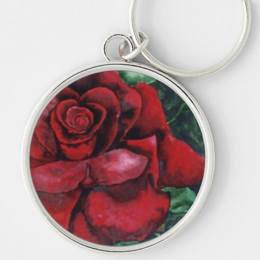Porte-clés porte - clé floral "Rose rouge" (Devant)