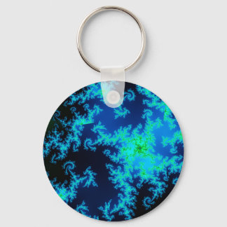 Porte-clés Porte - clé fractal vert et bleu