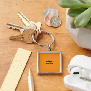 Porte-clés Porte - clé grand Carré orange personnalisé