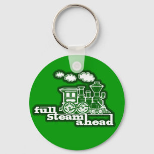 Porte-clés porte - clé graphique du train vert "Plein vapeur
