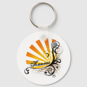 Porte-clés Porte - clé graphique floral ensoleillé du Kansa