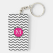 Porte-clés Porte - clé gris d'acrylique de zigzag de Chevron (Dos)