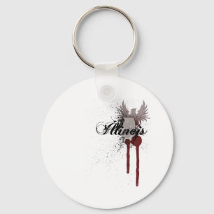 Porte-clés Porte - clé grunge de l'Illinois d'éclaboussure de