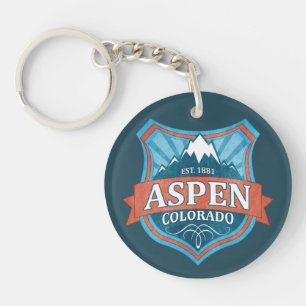 Porte-clés Porte - clé grunge turquoise de bouclier d'Aspen