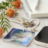 Porte-clés Porte - clé Guardian Angel Feather and Name (Devant Droit)