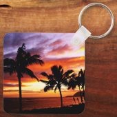 Porte-clés Porte - clé Hawaïen du coucher de soleil (Verso)