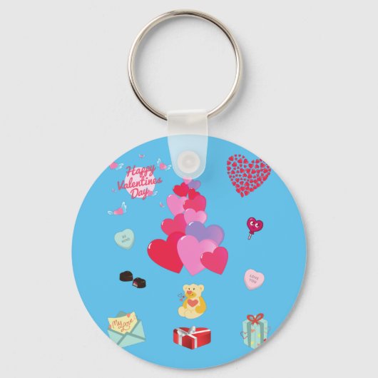 Porte-clés porte - clé Heureuse Sainte-Valentin. (Recto)