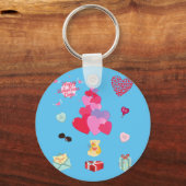 Porte-clés porte - clé Heureuse Sainte-Valentin. (Recto)